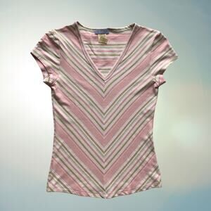 Y2k Stella Striped Pink Tee